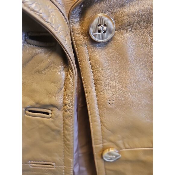 Vintage 24k Leather By Dan Di Modes Coat Womens M Brown Leather Trench Belted - Picture 2 of 14